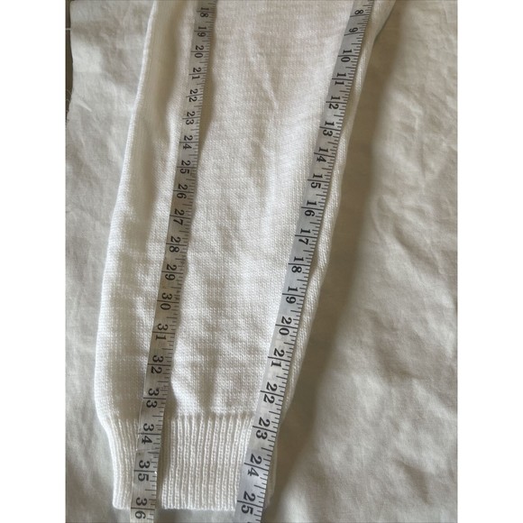 Womens White Knit High Rise Pants Drawstring Ribbed Size XL Sweatpants Jogger - Picture 12 of 13